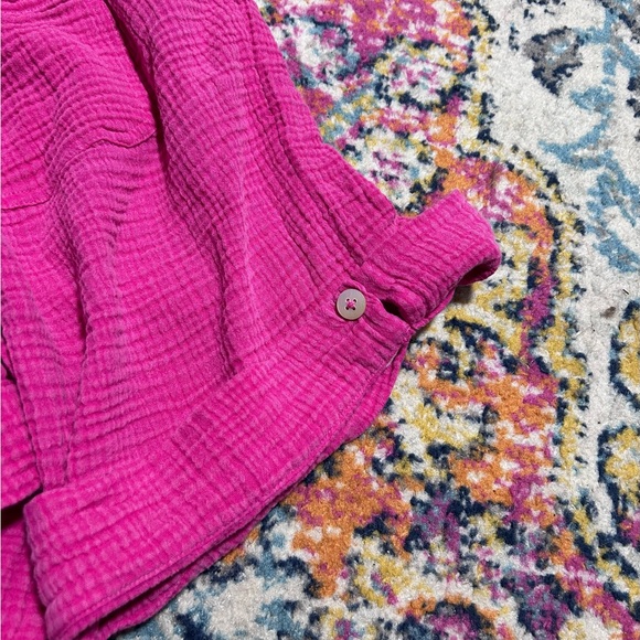 Soft Surrounding | Pink Gauze Cotton Shorts Small High Rise Del Ray Cuff Shorts - Picture 10 of 10